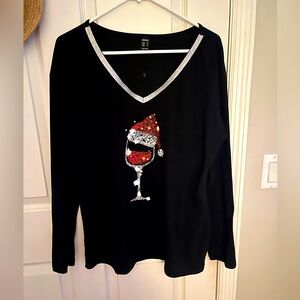 Novelty LS Knit T shirt Christmas top size Lg